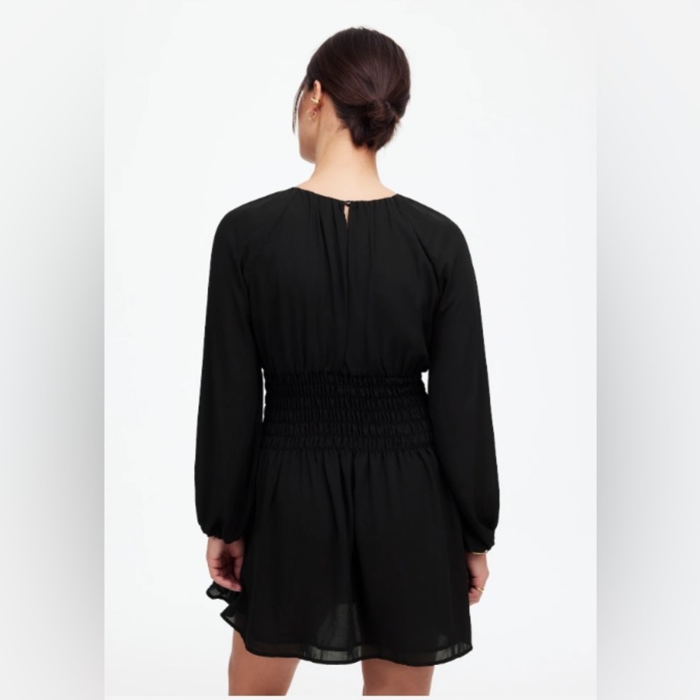 Madewell Bubble Sleeve Smocked Mini Dress - Picture 4 of 12